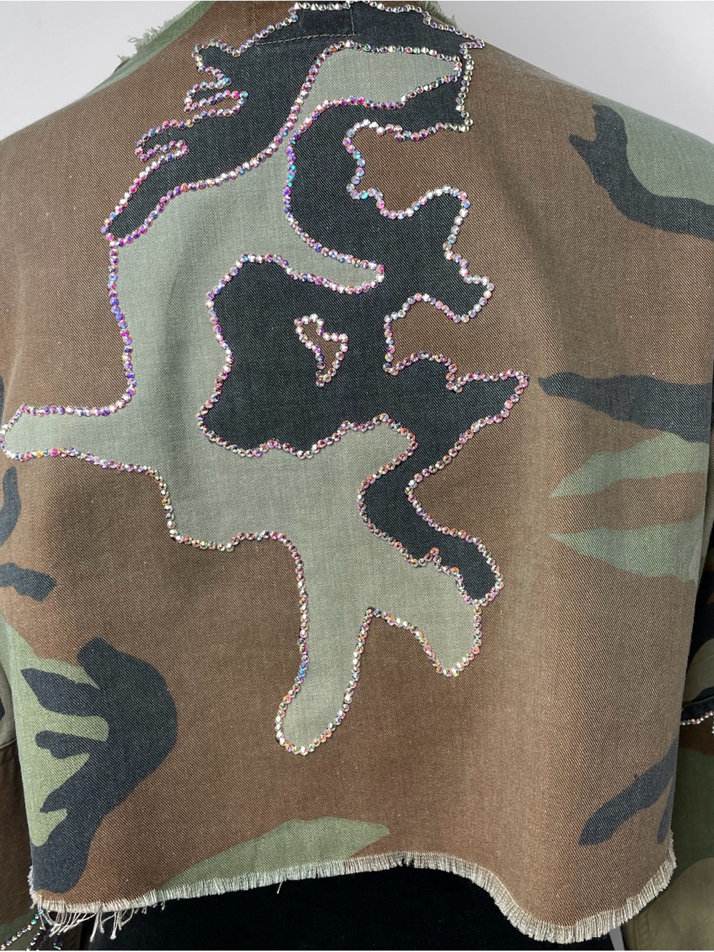 Custom Rhinestone cropped Camo - Picture 2 of 10